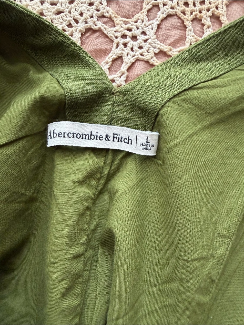 Abercrombie & Fitch Green Linen Gadot Mini Dress - Picture 8 of 13